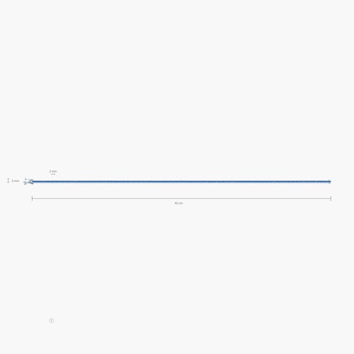 Naszyjnik tenisowy Luminy 3,0mm: białe złoto, niebieskie szafiry